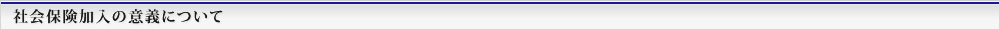 社会保険加入の意義について